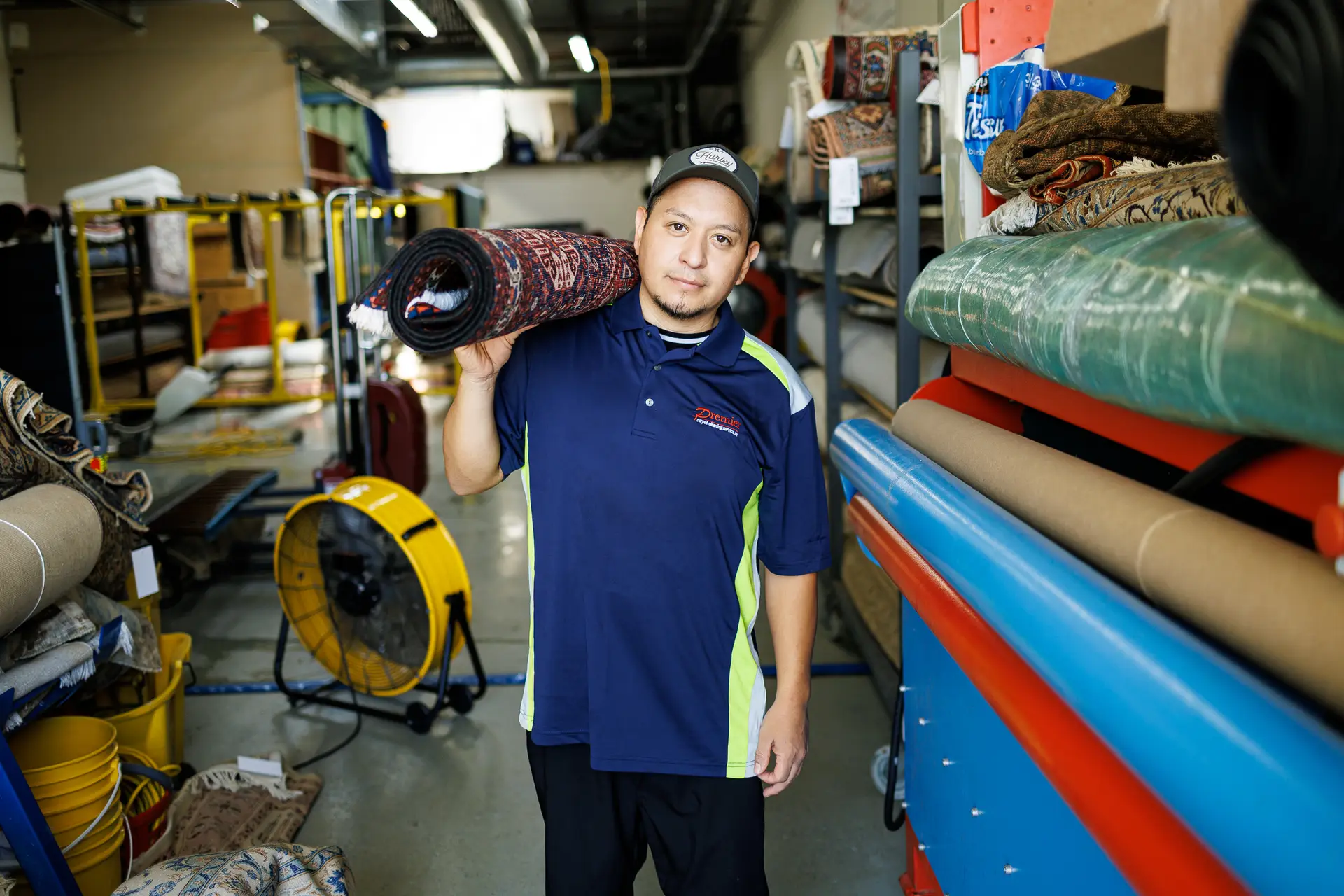 Professional carpet cleaning in action