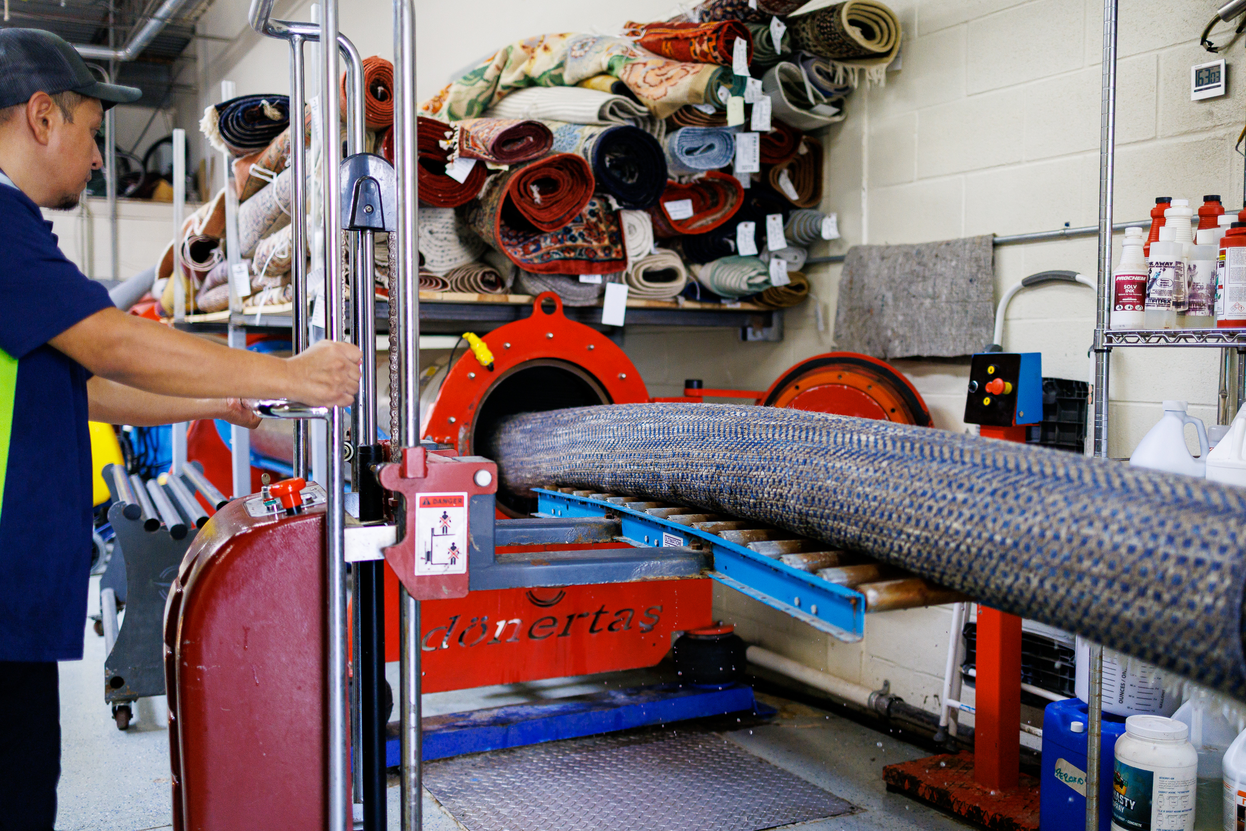 Carpet cleaning team