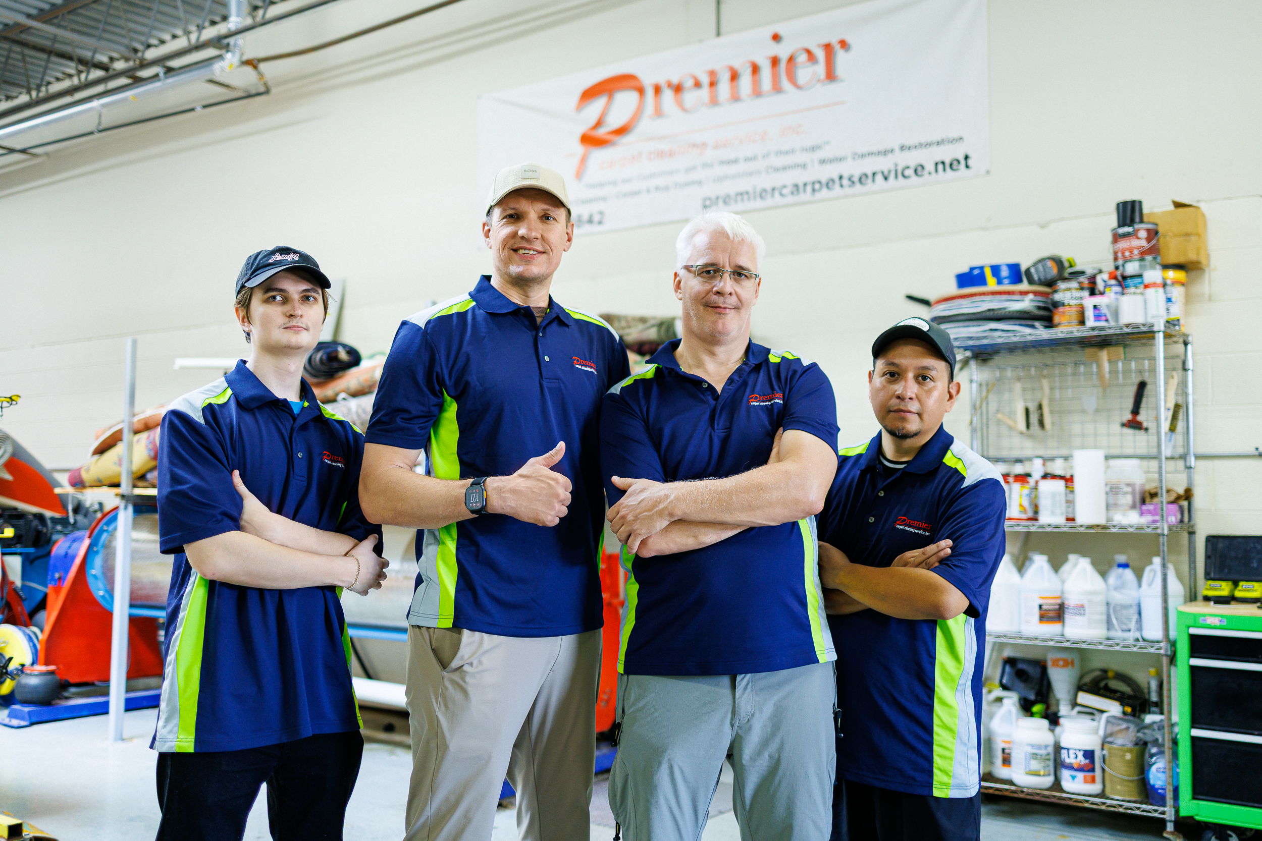 Cleaning team at work