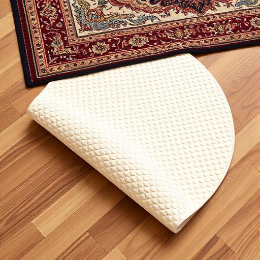Rubber rug pad with waffle grip pattern